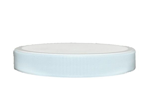 110-400 Ribbed White Continuous Thread Cap Pressure Sensitive (PS) Liner