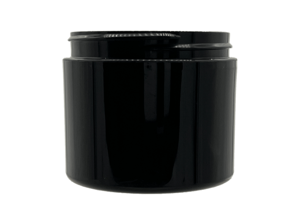 12 oz 89-400 Black PP Double Wall Straight Base Jar