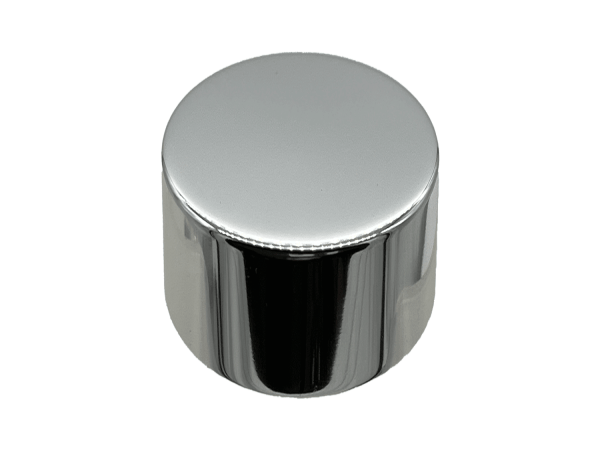 18-410 Metal Overshell Shiny Silver Continuous Thread Cap Pressure Sensitive (PS) Liner