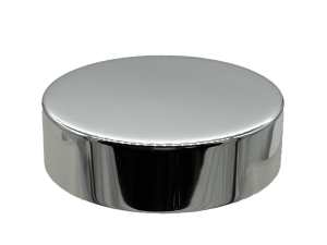 24-400 Metal Overshell Shiny Silver Continuous Thread Cap Pressure Sensitive (PS) Liner