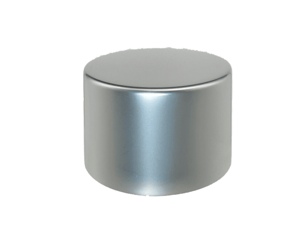 24-410 Metal Overshell Matte Silver Continuous Thread Cap Pressure Sensitive (PS) Liner