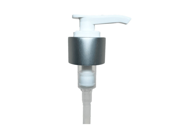24-410 Metal Overshell Matte Silver Lotion Pump