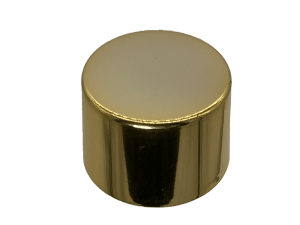 24-410 Metal Overshell Shiny Gold Continuous Thread Cap Pressure Sensitive (PS) Liner