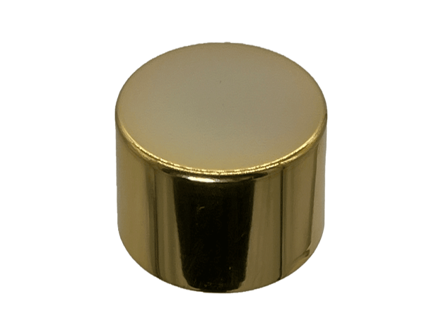 24-410 Metal Overshell Shiny Gold Continuous Thread Cap Pressure Sensitive (PS) Liner