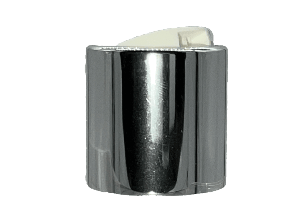 24-410 Metal Overshell Shiny Silver Disc Cap Unlined
