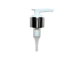 24-410 Metal Overshell Shiny Silver Lotion Pump