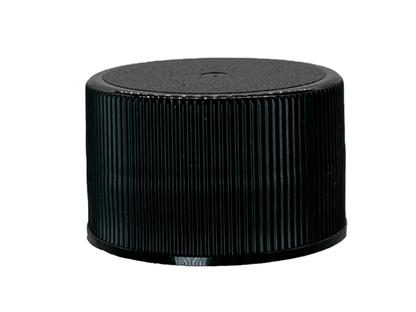 24-410 Ribbed Black Continuous Thread Cap Heat Induction Seal (HS) Liner