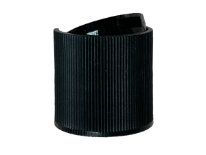 24-410 Ribbed Black Disc Cap Unlined