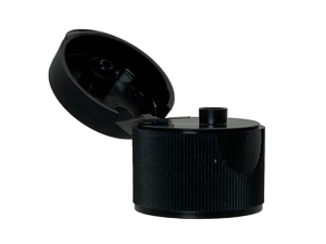 24-410 Ribbed Black Flip Top Cap Heat Induction Seal (HS) Liner