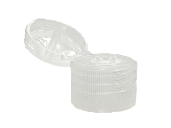 24-410 Ribbed Natural Flip Top Cap Pressure Sensitive (PS) Liner
