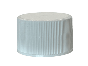 24-410 Ribbed White Continuous Thread Cap Pressure Sensitive (PS) Liner