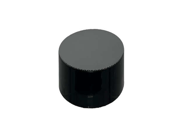 24-410 Smooth Black Continuous Thread Cap Pressure Sensitive (PS) Liner