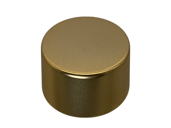 28-410 Metal Overshell Matte Gold Continuous Thread Cap Pressure Sensitive (PS) Liner