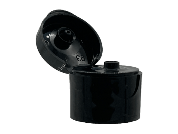 28-410 Smooth Black Flip Top Cap Heat Induction Seal (HS) Liner