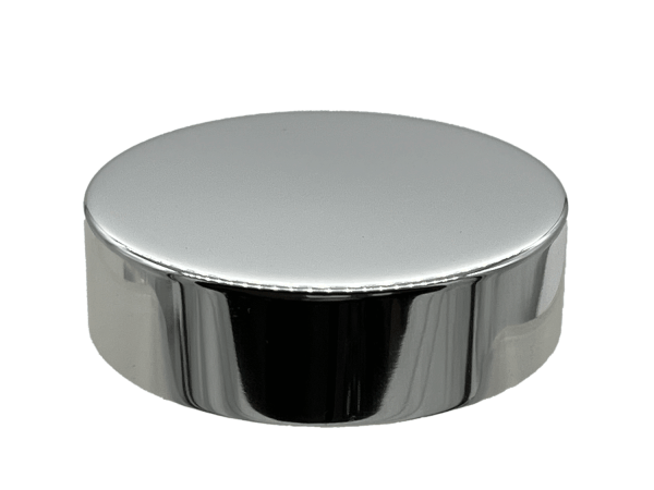 38-400 Metal Overshell Shiny Silver Continuous Thread Cap Pressure Sensitive (PS) Liner