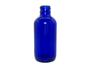 4 oz 24-400 Blue Glass Boston Round