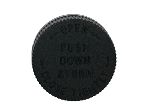 53-400 PDT Text Black Child Resistant Cap Foam Liner