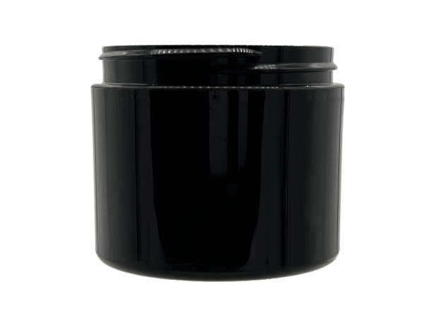 8 oz 89-400 Black PP Double Wall Straight Base Jar