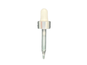 24-410 Metal Overshell Shiny Silver Dropper