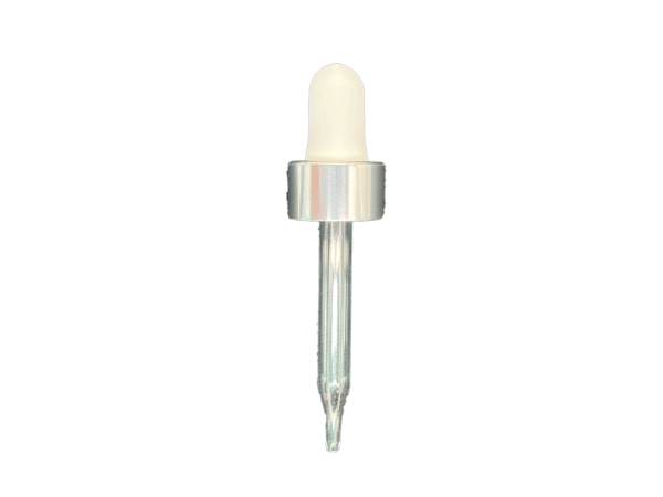 24-410 Metal Overshell Shiny Silver Dropper